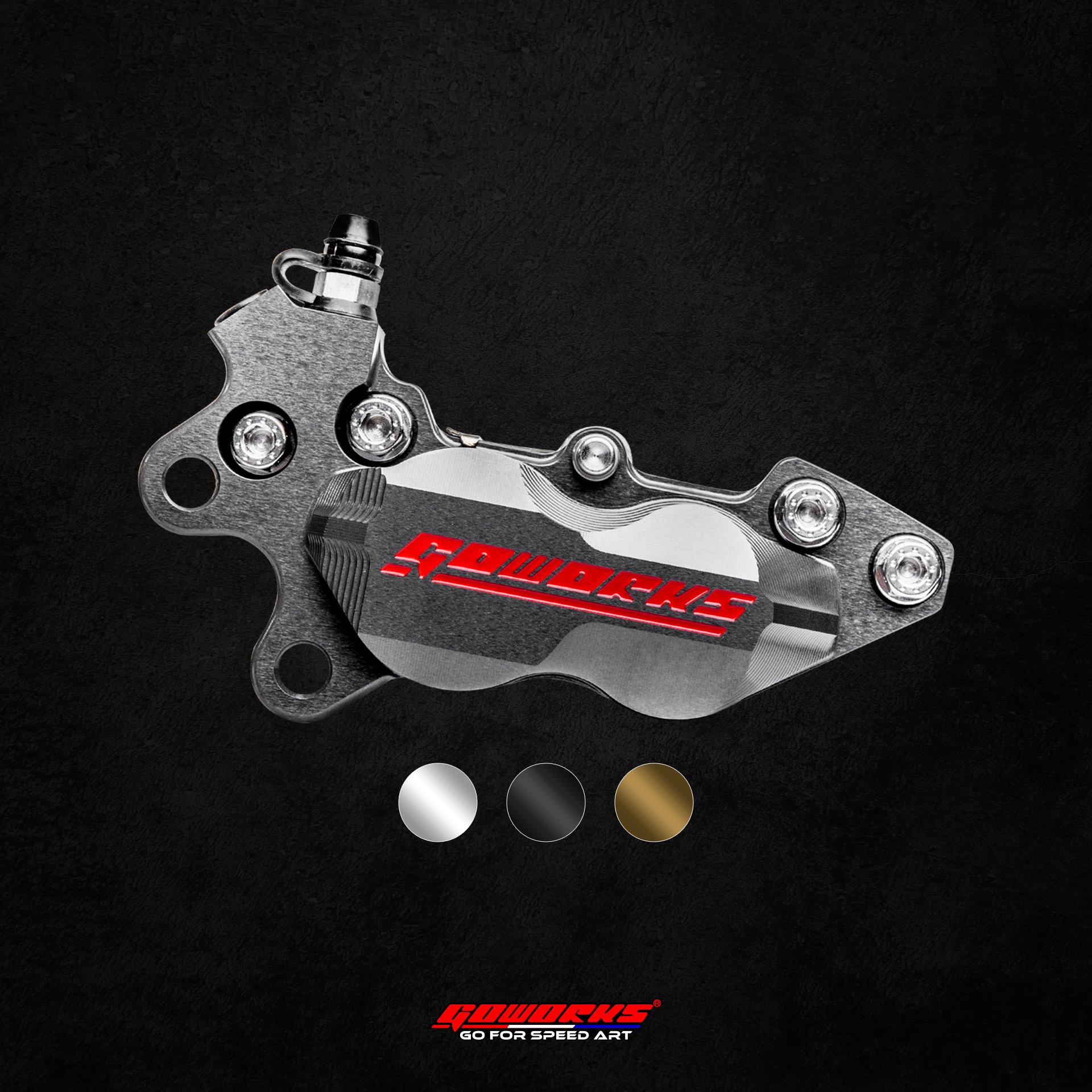 Secure High Performance CNC Universal Brake Caliper Motorcycle Cylinder Hydraulic Pump 4 Piston Aluminum(Right/Left)